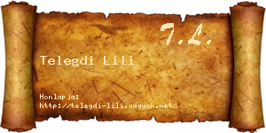 Telegdi Lili névjegykártya